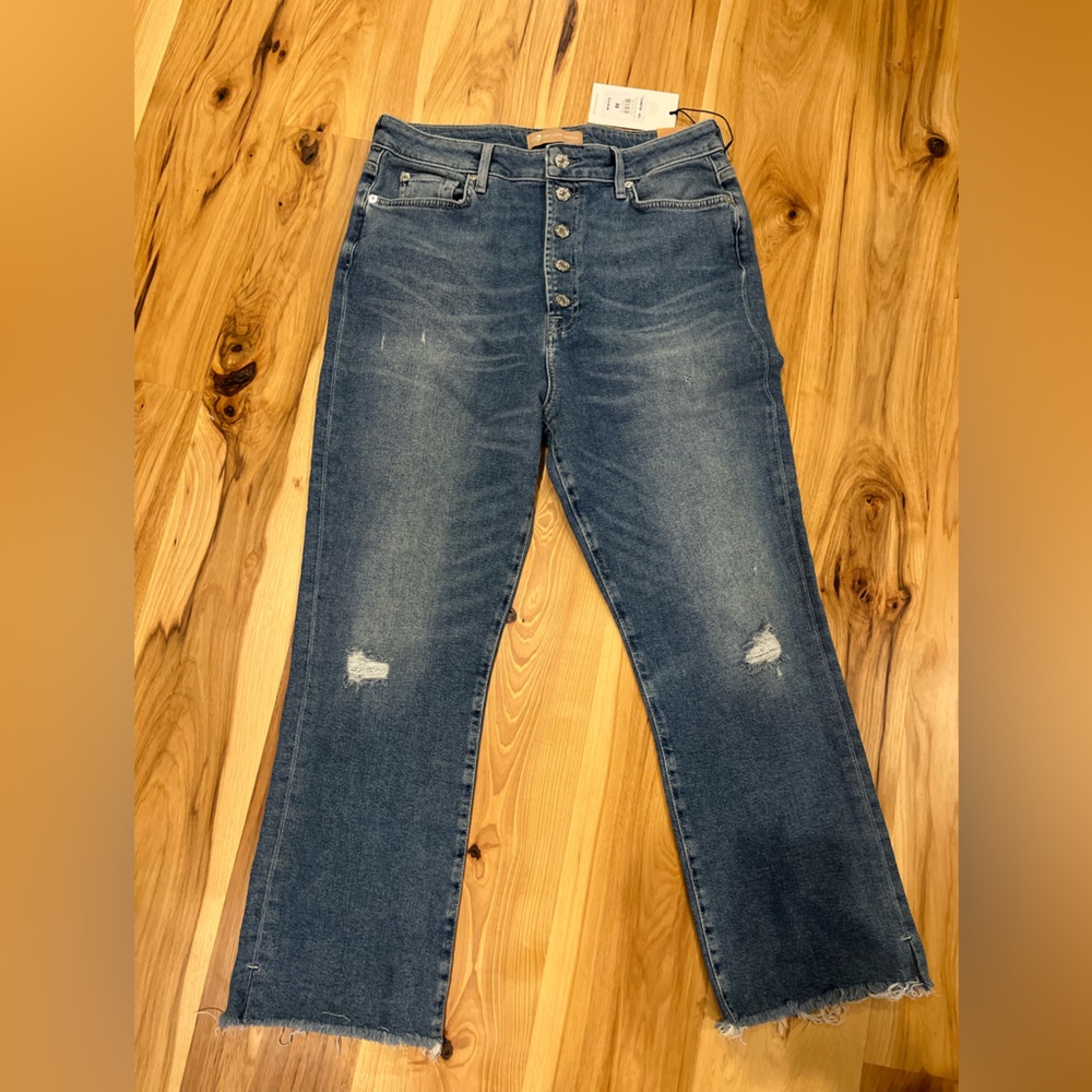 7 for all Mankind Women's ultra high rise slim kick blue jeans NWT size 32